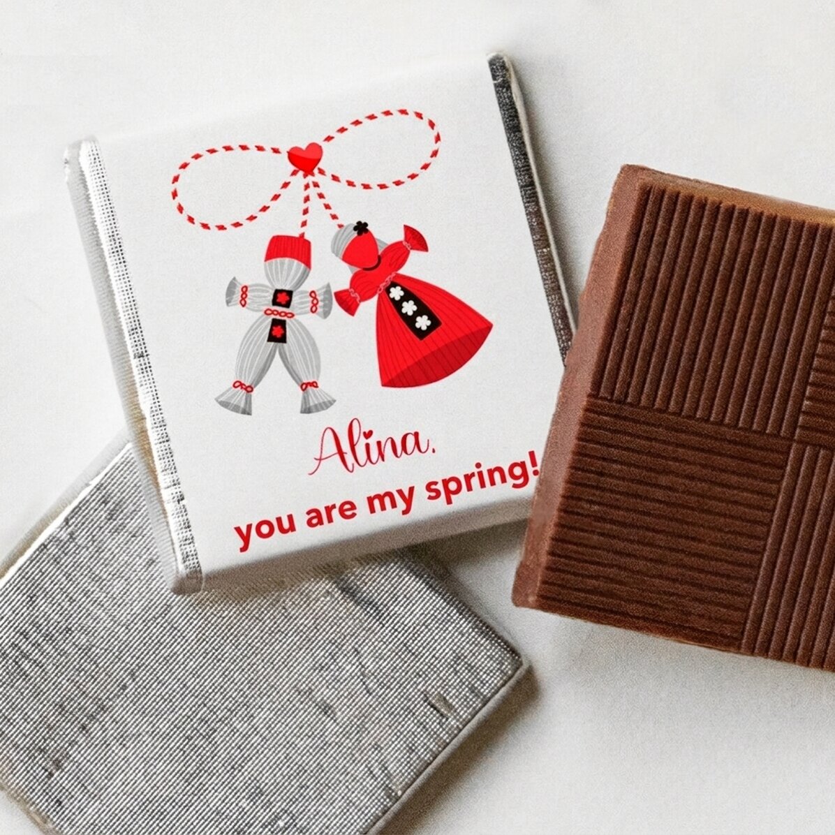 Mini bombón personalizado con un mensaje de amor