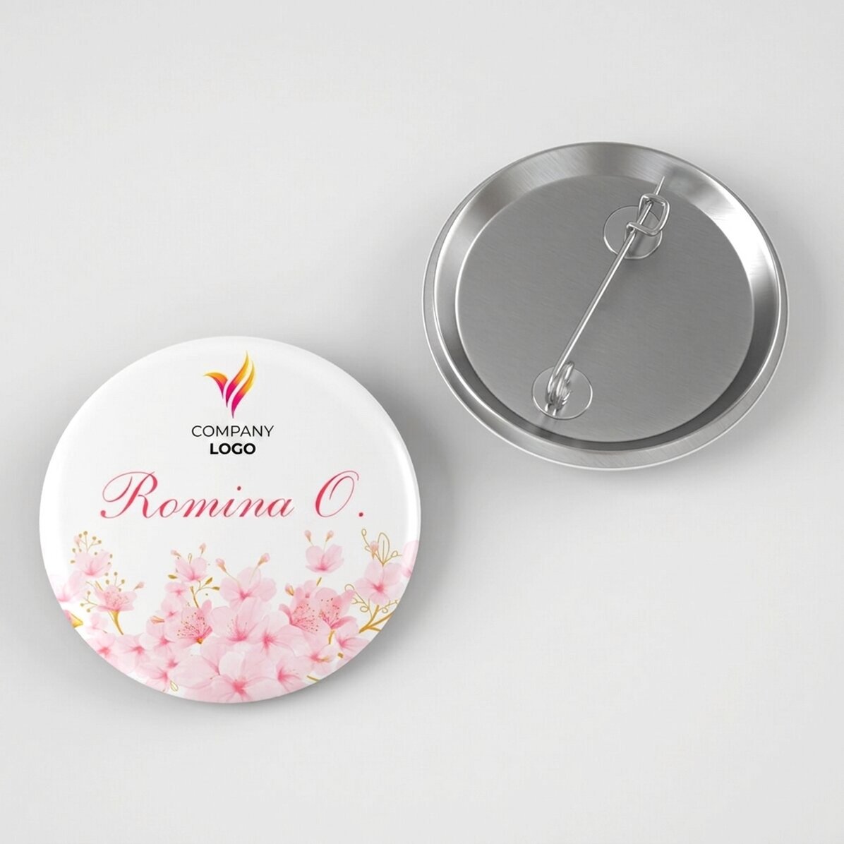 Insignia personalizada con logotipo y nombre - Flowers