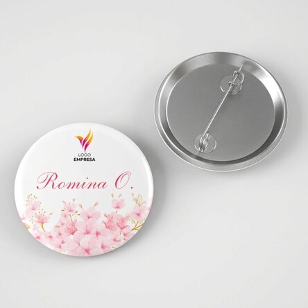Chapa personalizada con logotipo y nombre - Flowers