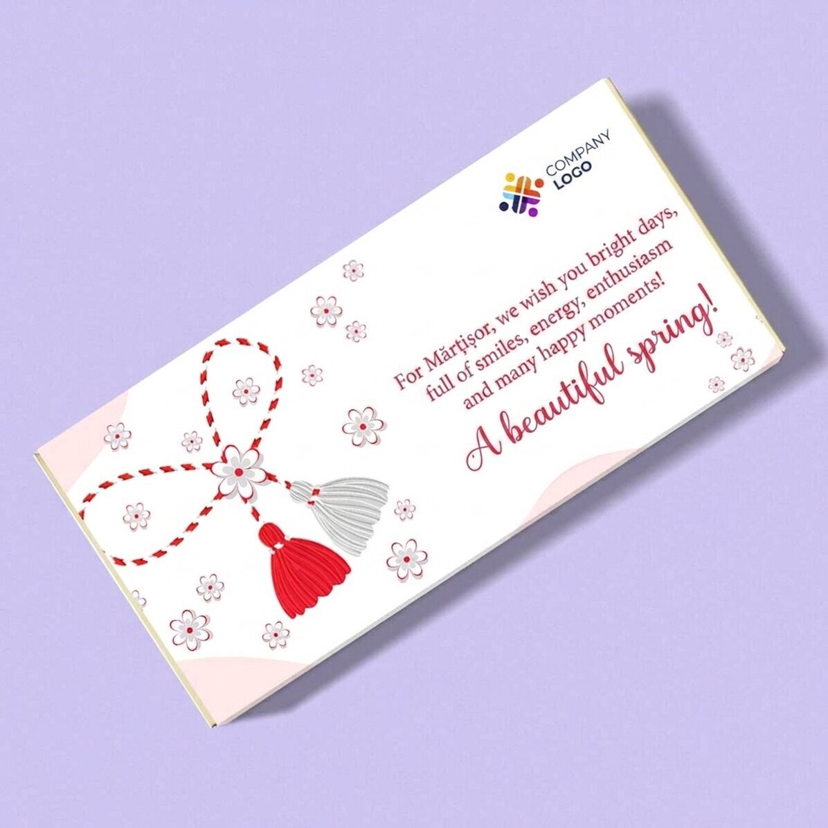 Chocolate personalizado con texto y logotipo