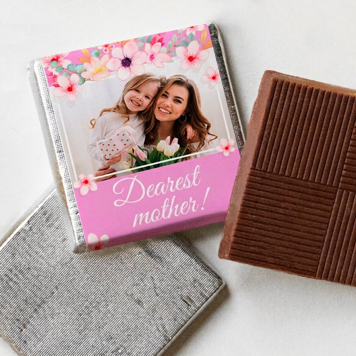 Mini tableta de chocolate personalizada con foto y mensaje - La más querida
