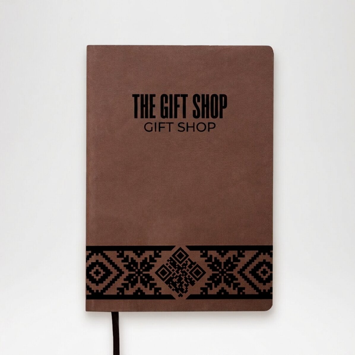 Agenda de piel personalizada con nombre y código QR - Traditional