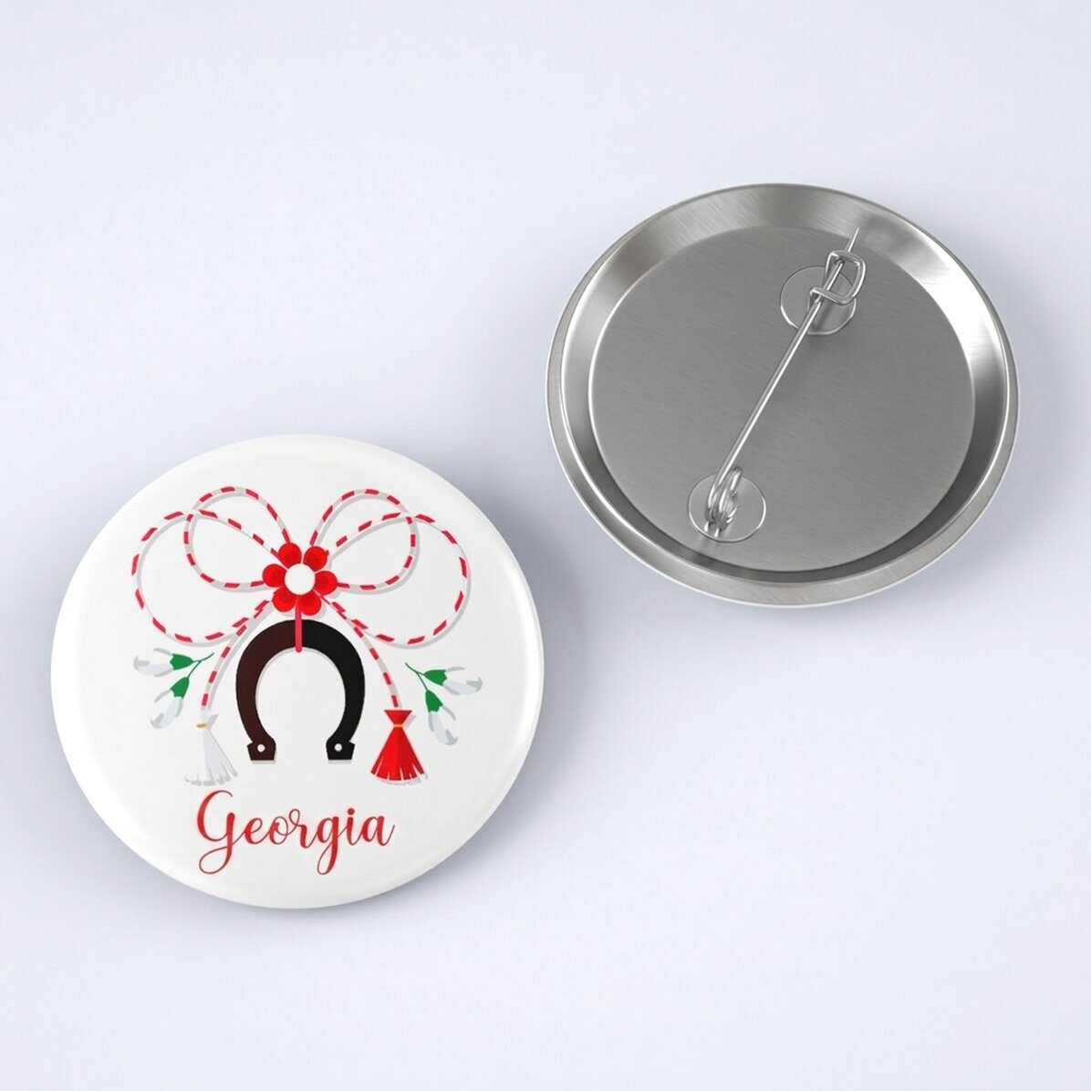 Insignia personalizada con el texto «herradura»