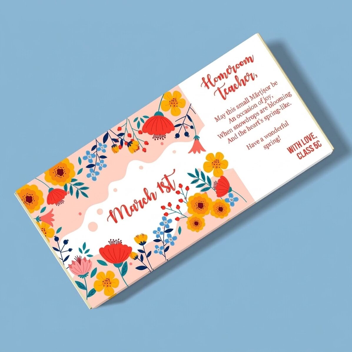 Chocolate personalizado con mensaje - 1 de marzo
