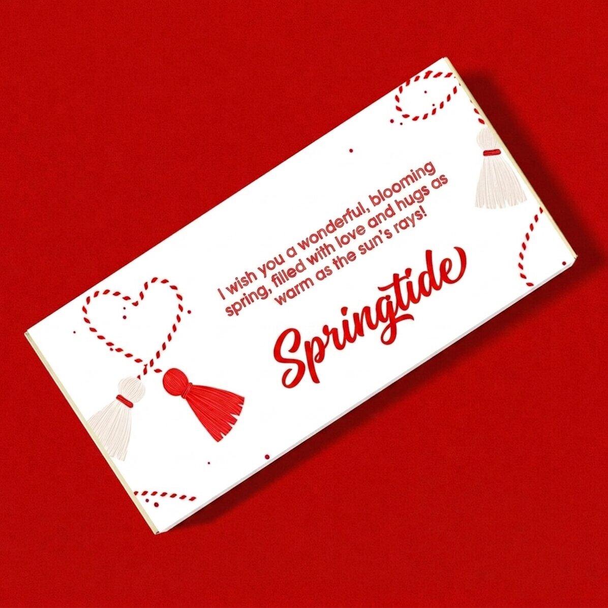 Chocolate personalizado con la palabra «corazón»
