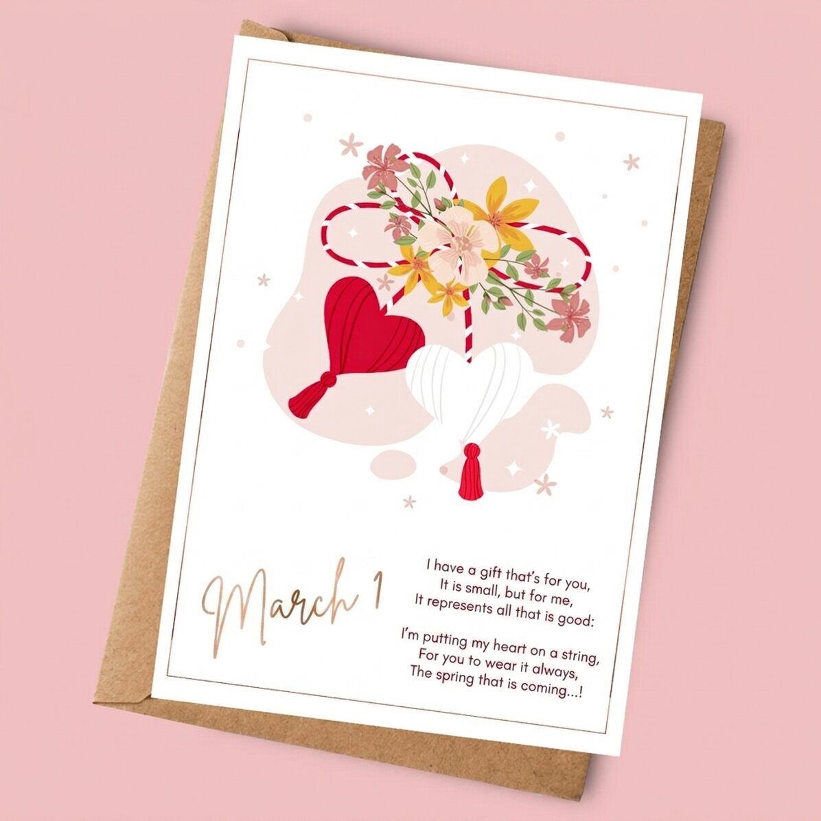 Tarjeta personalizada con texto: «Hermosa primavera»