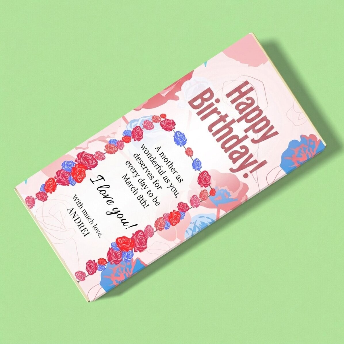 Chocolate personalizado con mensaje: «Una madre tan maravillosa»