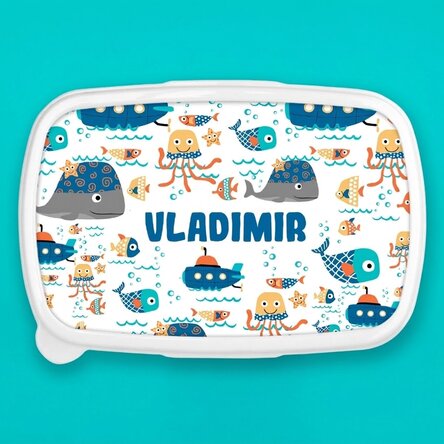Fiambrera, fiambrera personalizada con texto - Blue sea