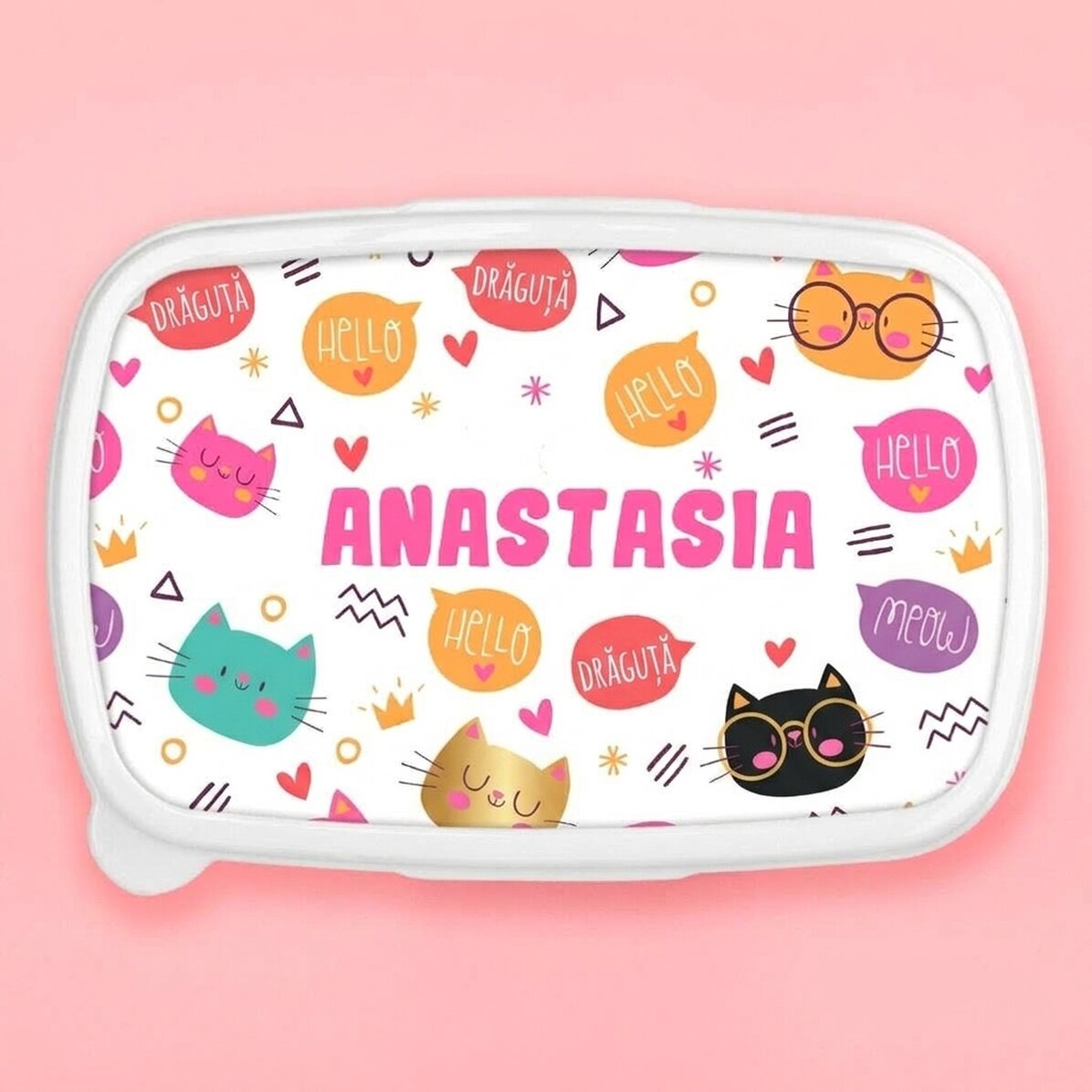 Fiambrera, fiambrera personalizada con nombre - Hello cuties