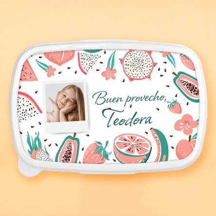 Fiambrera, fiambrera personalizada con una foto y un mensaje - Fruta