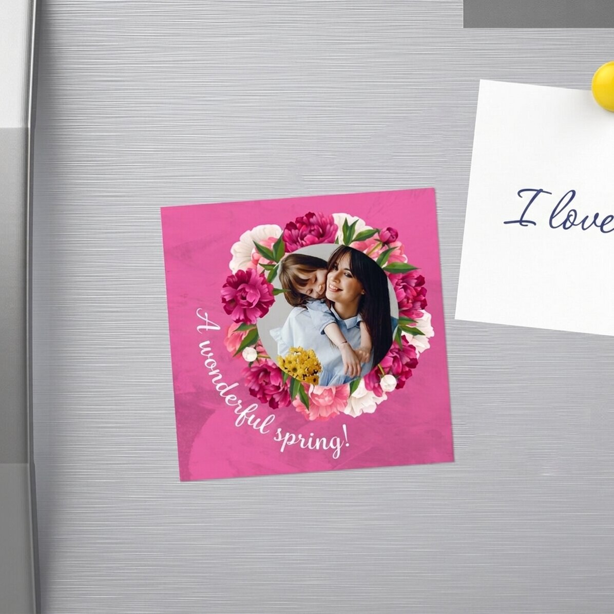 Imán personalizado con foto y mensaje: «Una bonita primavera»