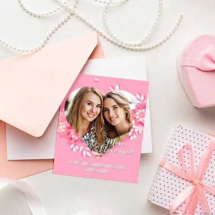 10x12 cm photo personalised with text and photo - Heart