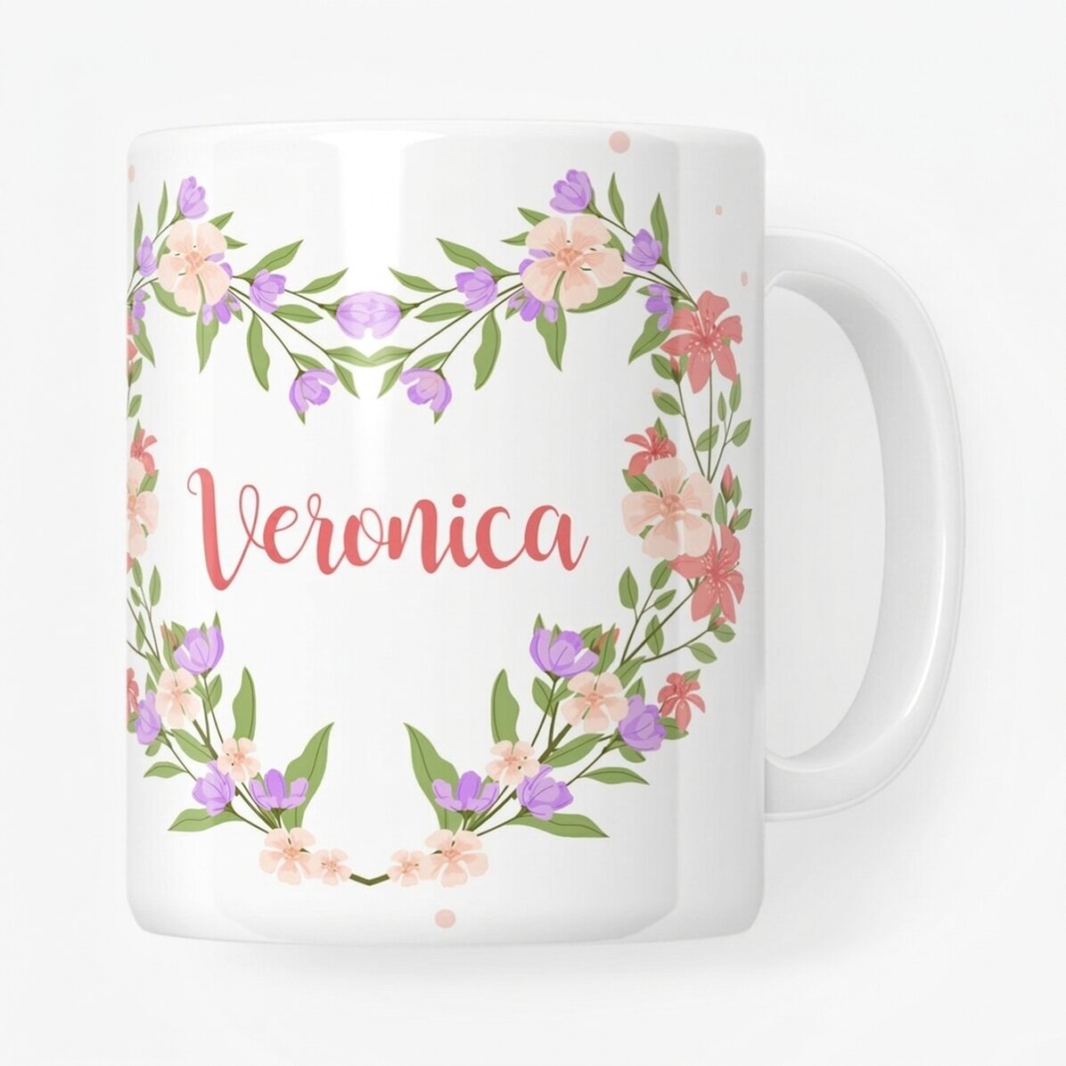Taza personalizada con nombre y mensaje: ¡Qué bonita primavera!