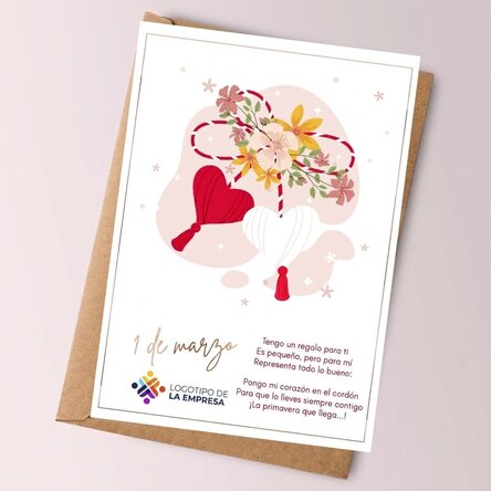 Tarjeta personalizada con texto y logotipo - Hermosa primavera