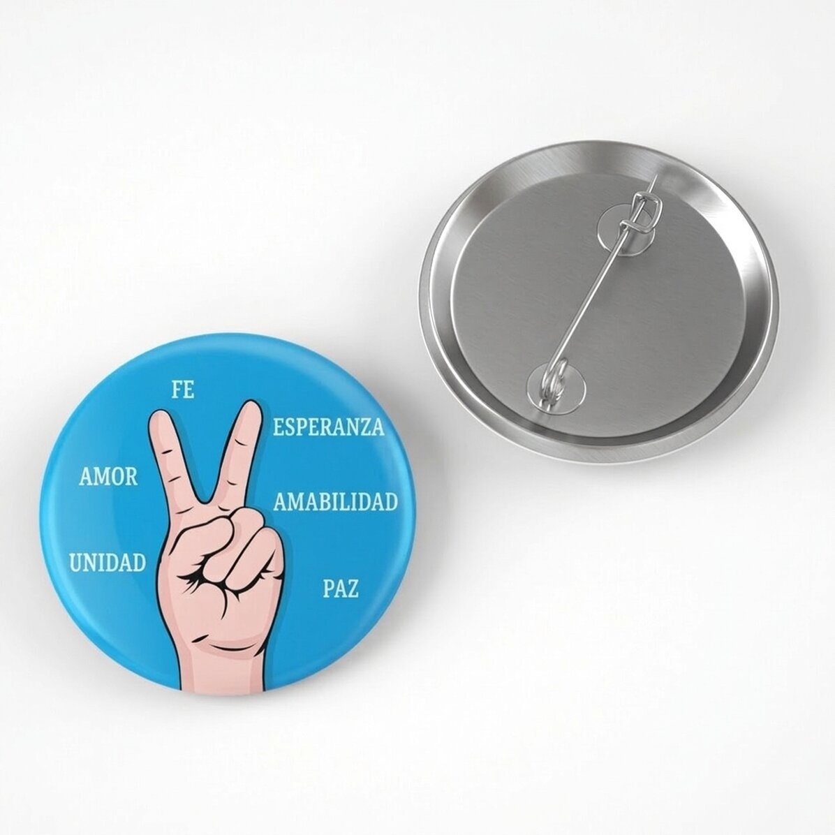 Chapa personalizada con texto: «Peace»