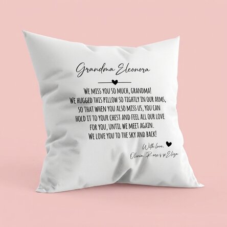 Almohada personalizada con un mensaje para tus seres queridos