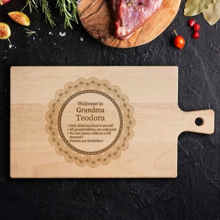 Premium customised chopping board with handle - Grandma
