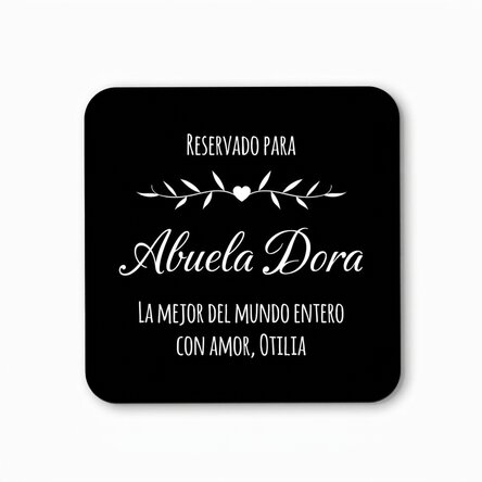 Posavasos personalizado con texto: «Reservado»