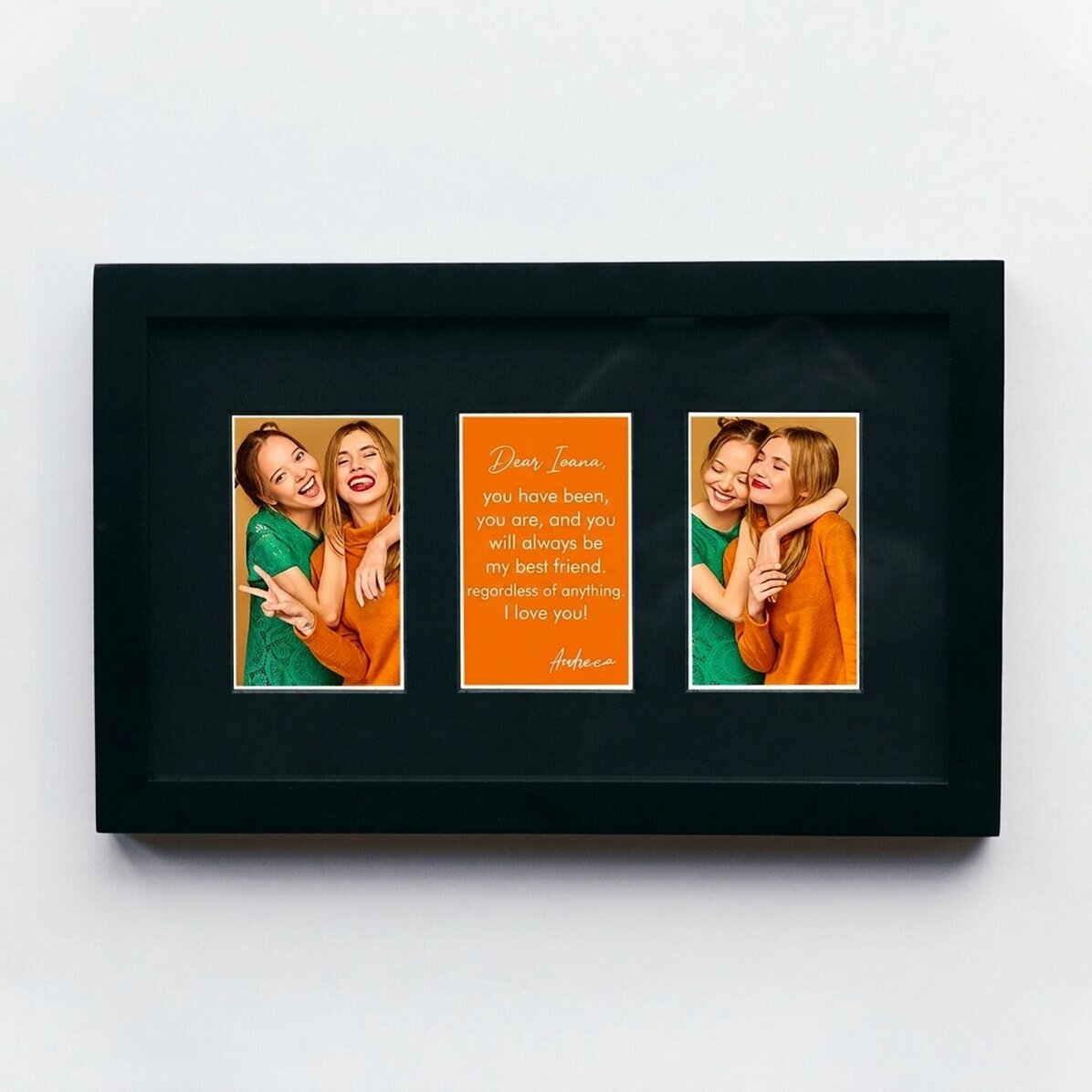 Cuadro personalizado con 2 fotos y un mensaje