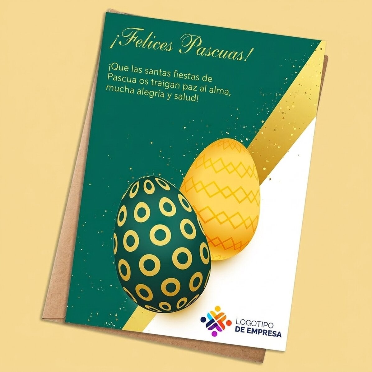 Tarjeta personalizada con texto y logotipo - Pascua
