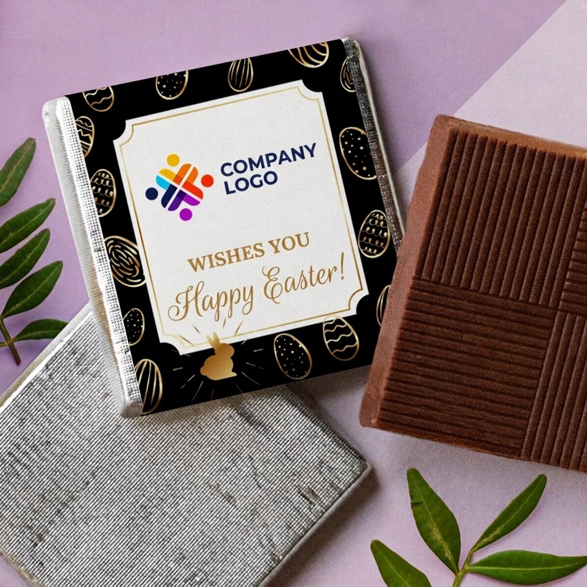 Mini bombones personalizados con logotipo y mensaje - Huevos de Pascua