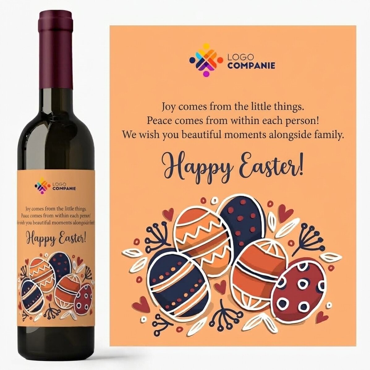 Vino personalizado con texto y logotipo para Semana Santa