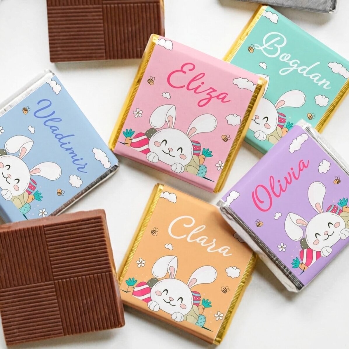 Mini bombón personalizado con nombre - Conejito
