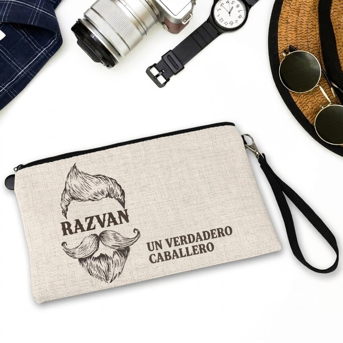 Set de accesorios para hombre personalizado con texto: «Gentleman»