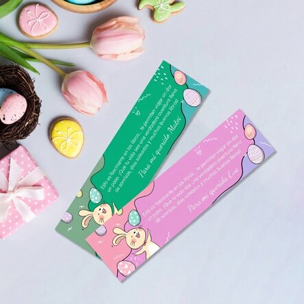 Marcapáginas personalizado con un mensaje de Pascua