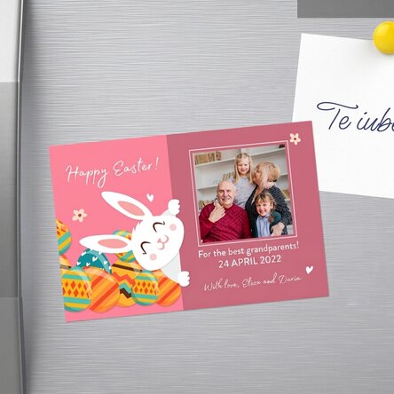 10x15 cm magnet personalised with text and photo - Easter Bunny