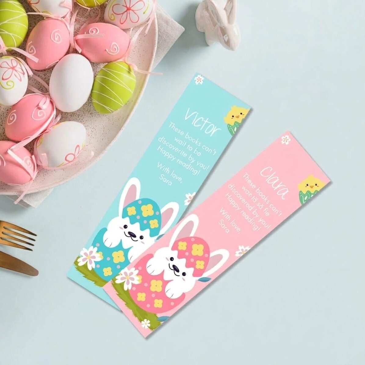 Marcapáginas personalizado con mensaje - Conejo