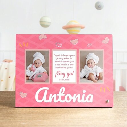 Marco de fotos personalizado con 3 fotos y texto para niños - El más bonito