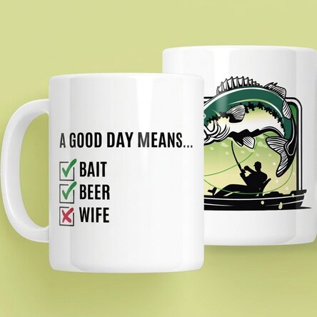 Personalised mug with text - Fisherman's Day