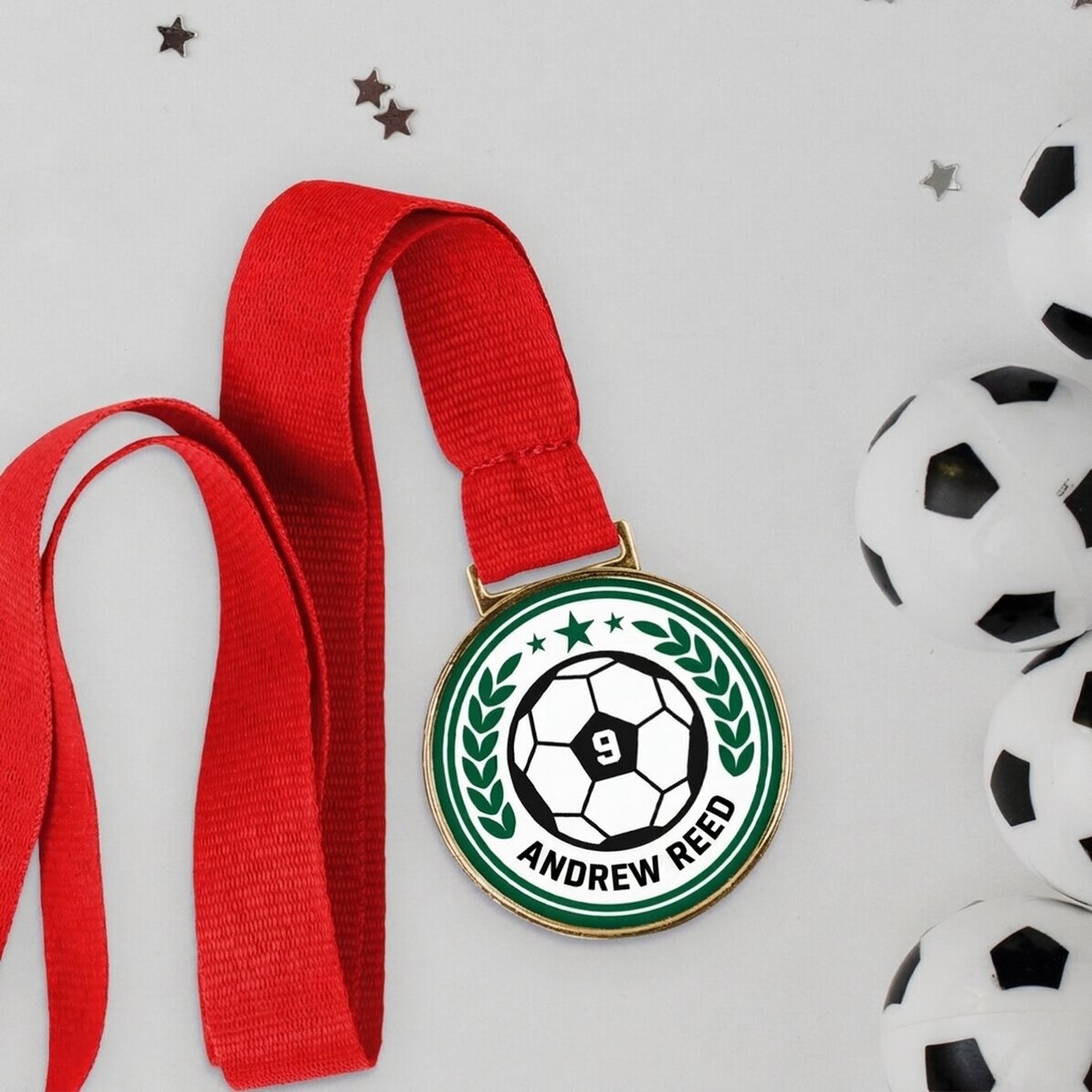 Medalla personalizada con texto - Fútbol
