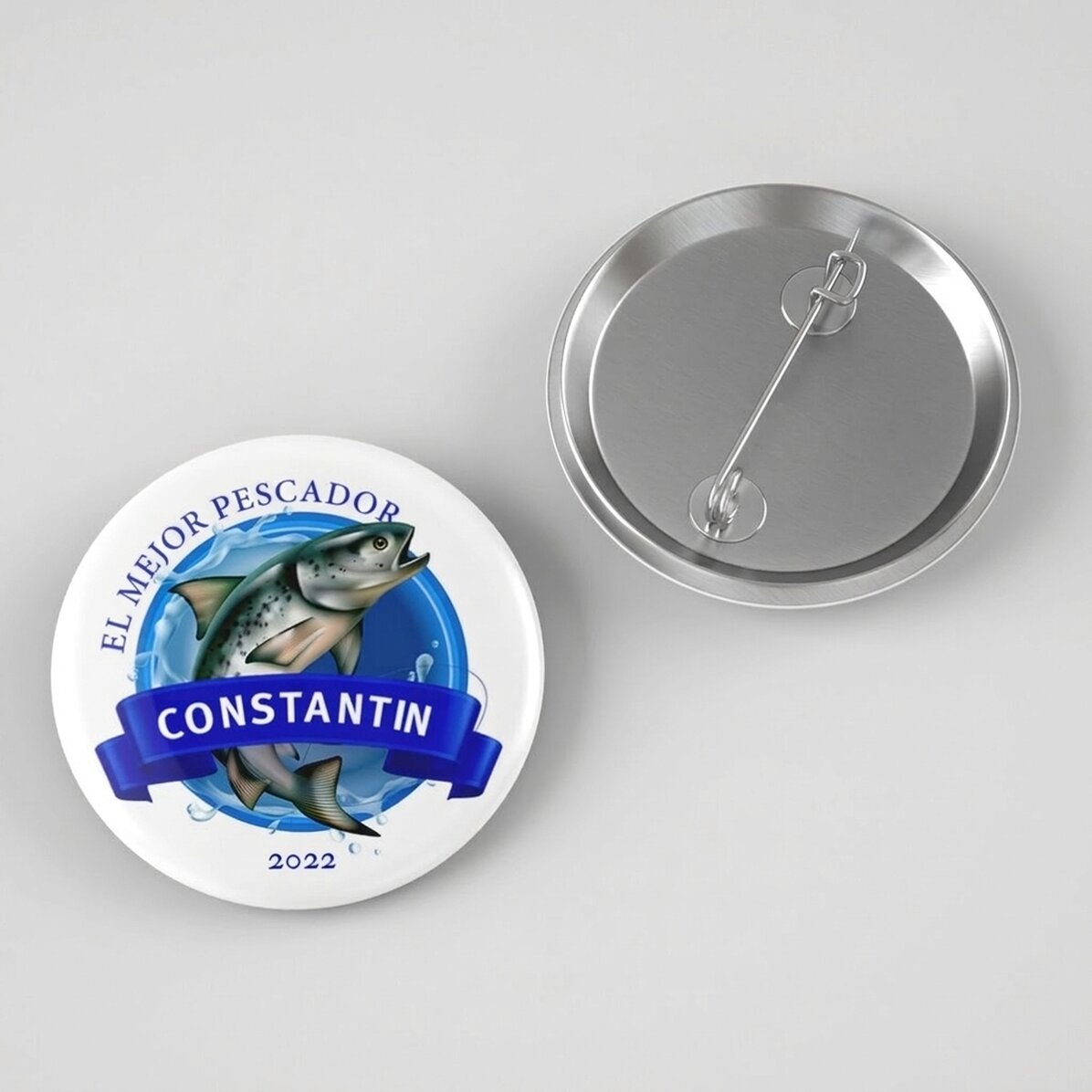 Chapa personalizada con texto para pescadores
