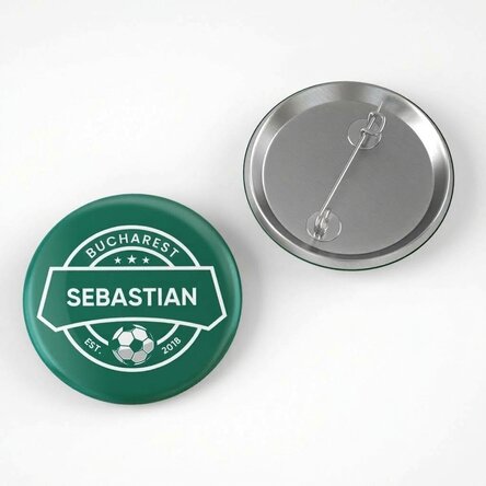 Personalised badge with text - Football