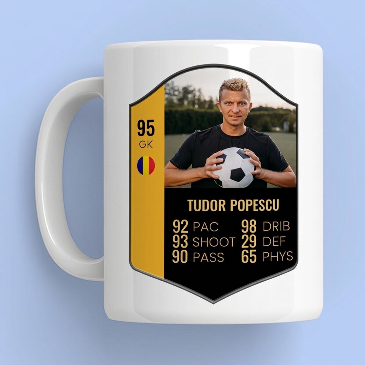 Taza personalizada con foto y texto - Tarjeta de la FIFA