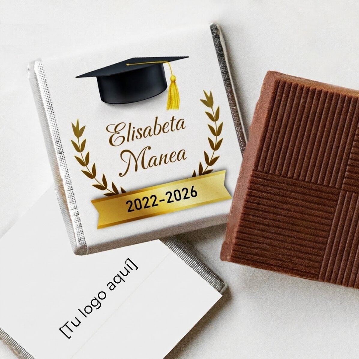 Mini bombones personalizados con mensaje para los graduados