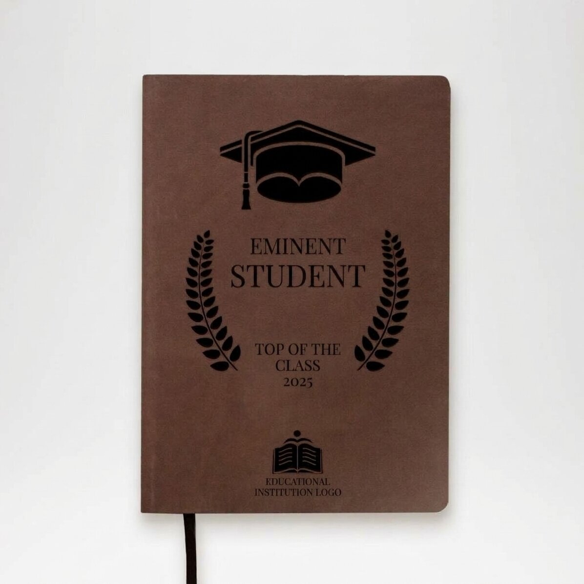Agenda de piel personalizada con texto y logotipo - Graduación