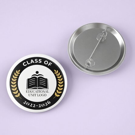 Insignia personalizada con texto y logotipo para la graduación