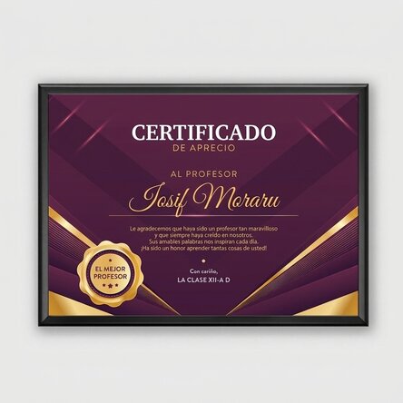 Cuadro paisajístico personalizado - modelo de diploma de reconocimiento para profesores