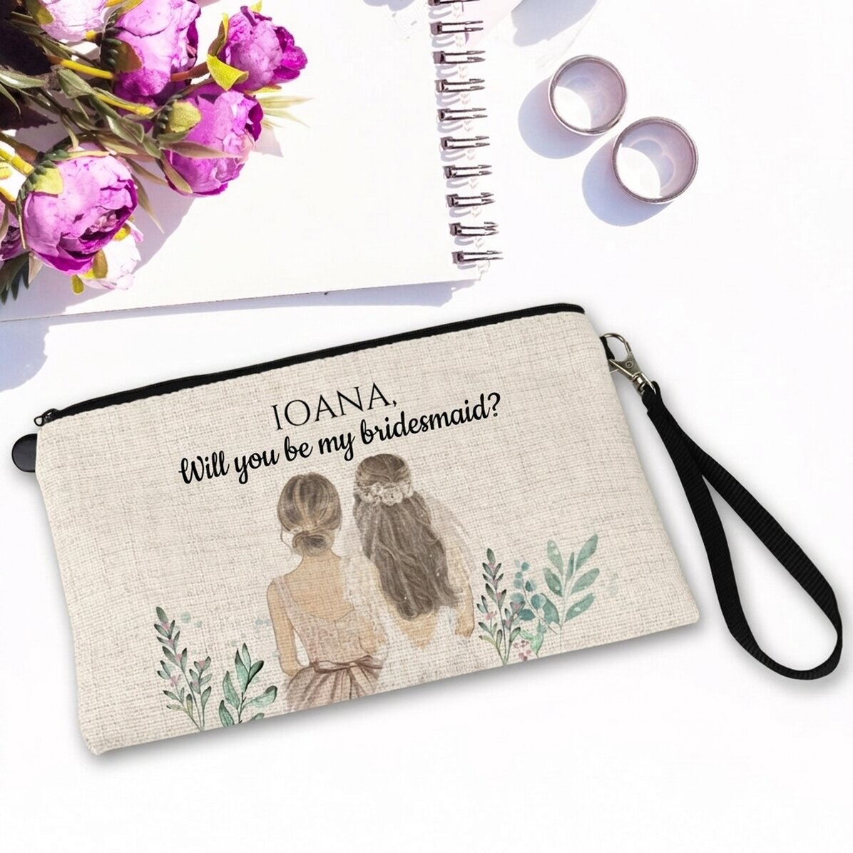 Set de maquillaje personalizado con texto - Dama de honor