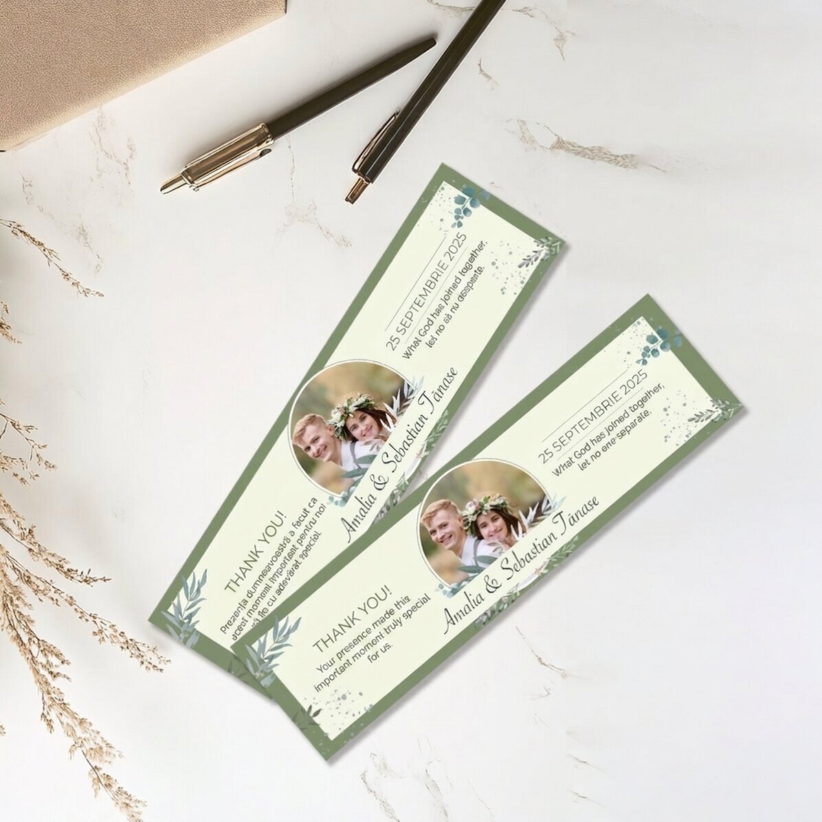 Marcapáginas personalizado con una foto y un mensaje