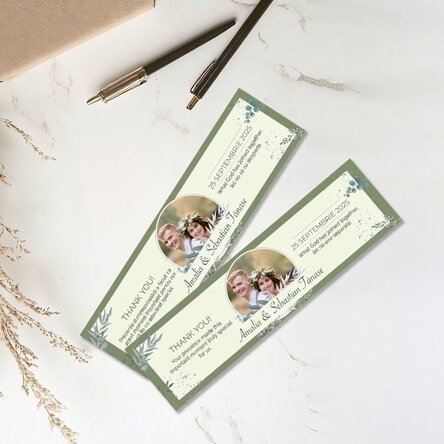 Marcapáginas personalizado con una foto y un mensaje
