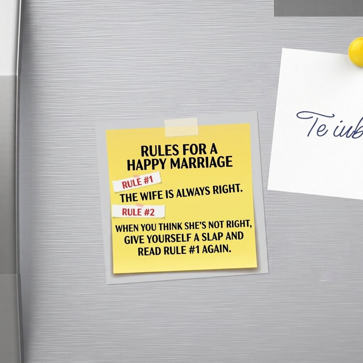 Iman personalizado de 10x10 con texto: «Normas en el matrimonio»