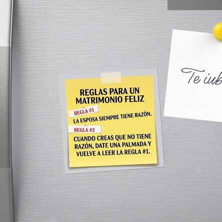 Iman personalizado de 10x10 con texto: «Normas en el matrimonio»
