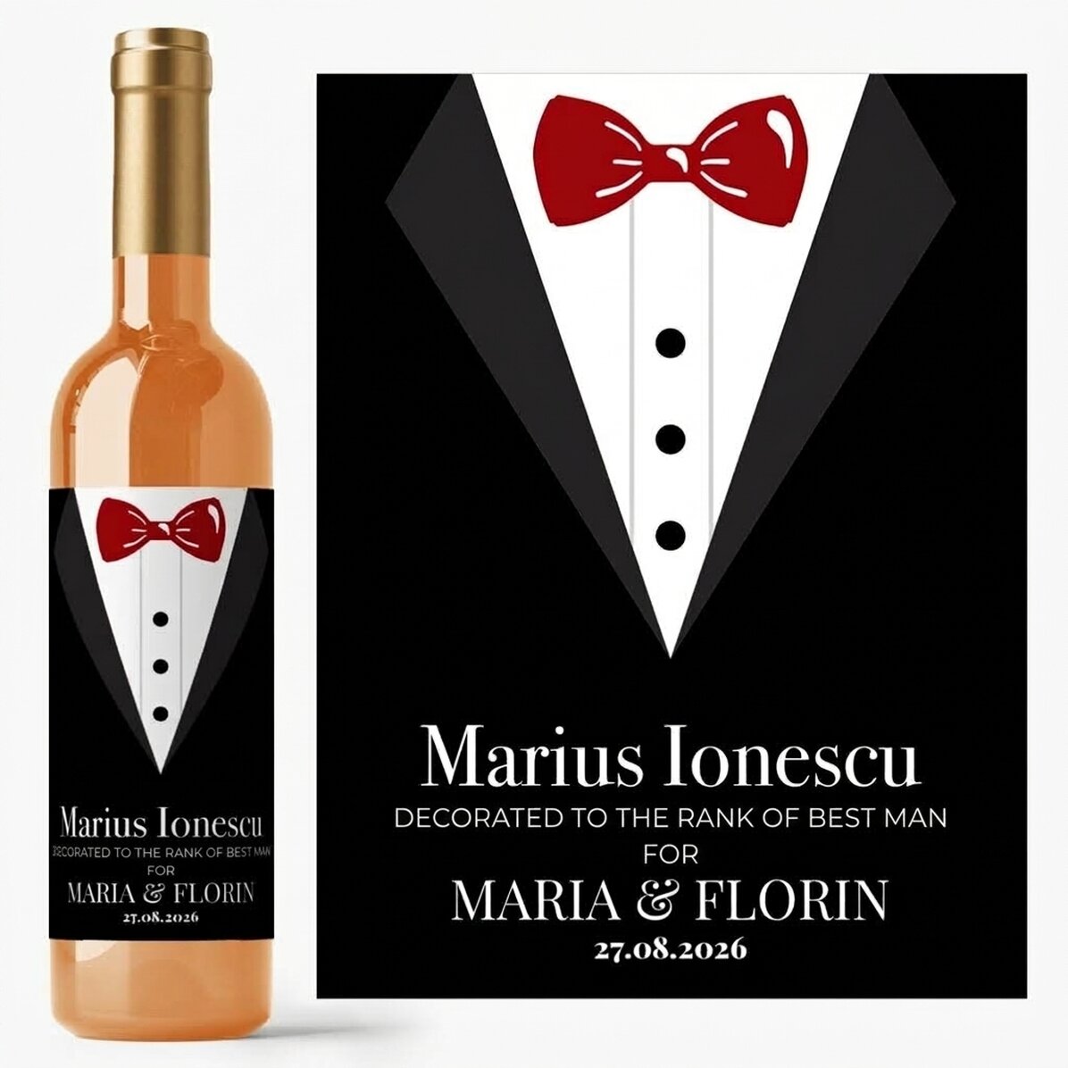 Vino personalizado con texto - Padrino de boda