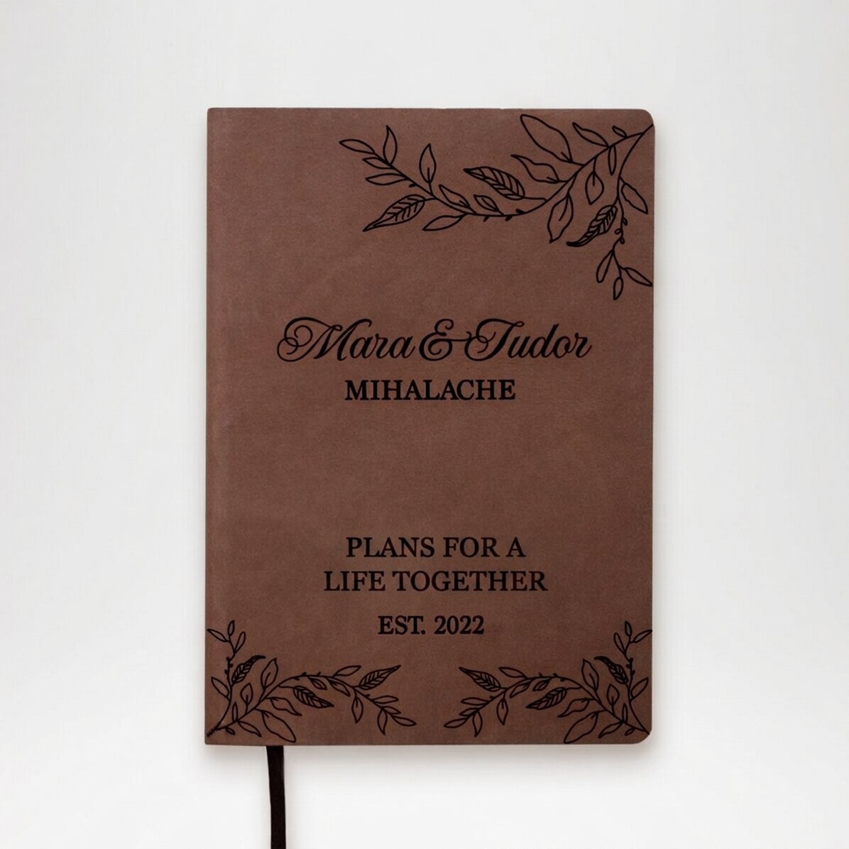 Agenda de piel personalizada con texto - Nuestros planes