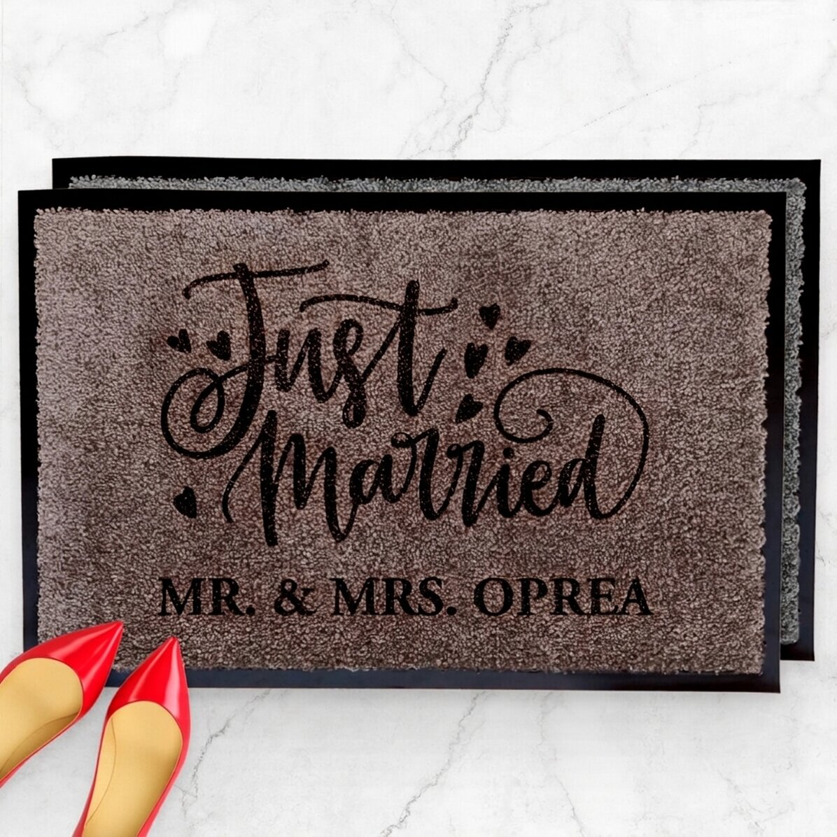 Alfombra de entrada para interior - «Just married»