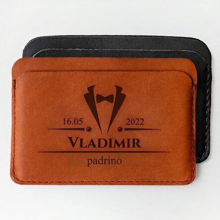 Cartera de piel personalizada con texto - Elegante